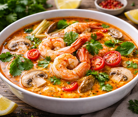 Том Ям с креветками