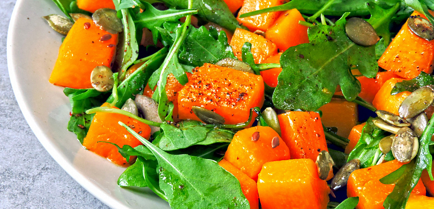 Салат из тыквы с рукколой