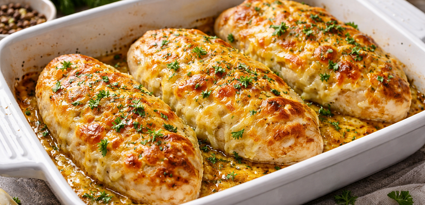 Куриная грудка с запеченым сыром 